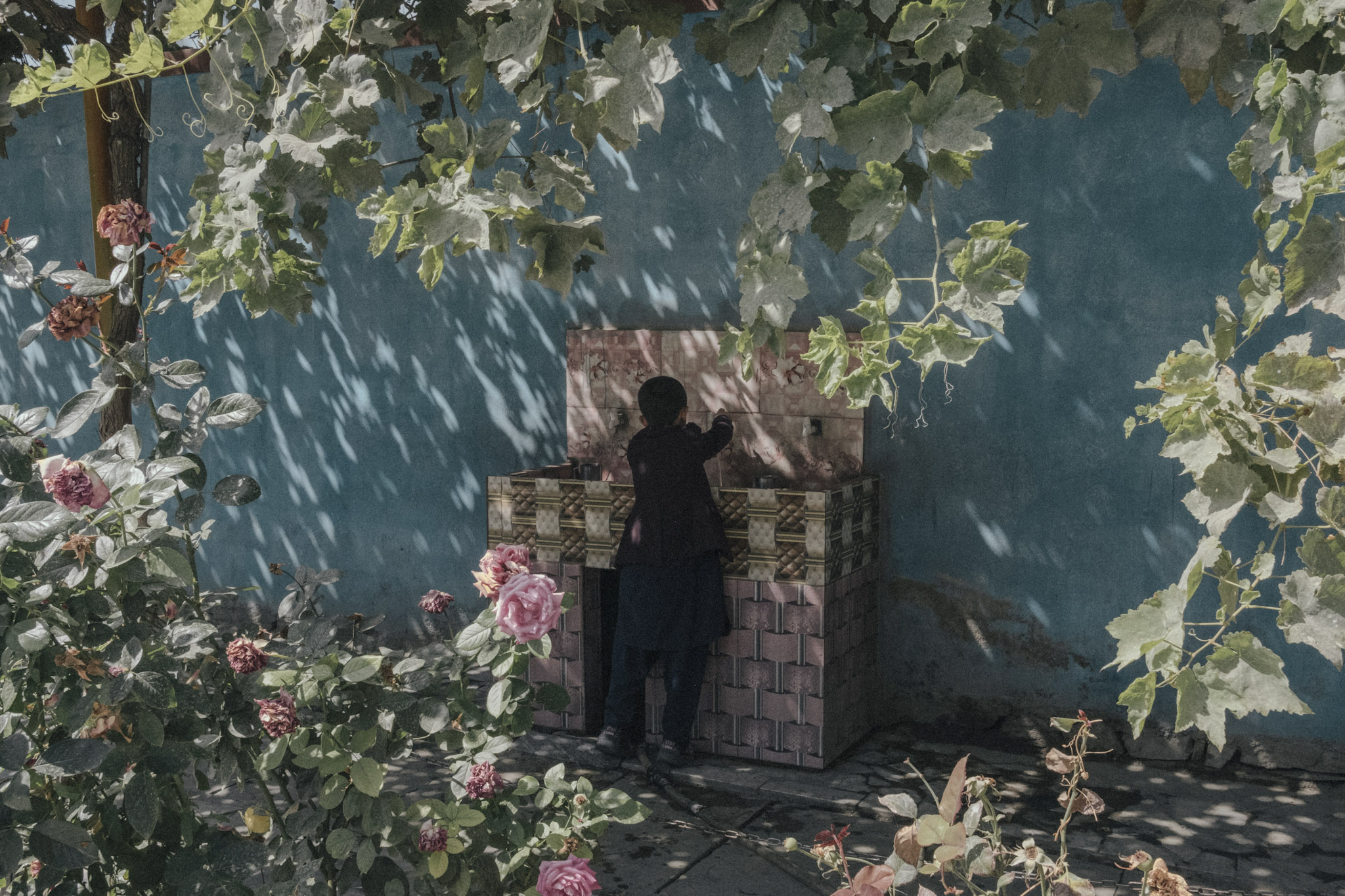 Un niño está en el patio de una escuela primaria. Desde el regreso de los talibanes, las niñas solo pueden estudiar hasta sexto grado y no pueden asistir a clases mixtas. Se permite una excepción únicamente cuando el número de niños es muy alto, autorizando clases mixtas solo hasta tercer grado. Afganistán se encuentra entre los países con mayor violencia de género en el mundo, una situación agravada por los decretos represivos de los talibanes y por normas patriarcales profundamente arraigadas que privan a las mujeres de derechos sociales, poder de decisión y control sobre recursos. La eliminación del sistema judicial—que antes permitía a juezas, fiscales y abogadas defender los derechos de las mujeres—ha debilitado aún más las protecciones contra la violencia.